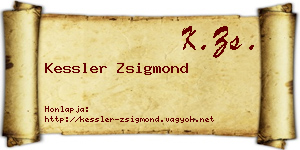Kessler Zsigmond névjegykártya